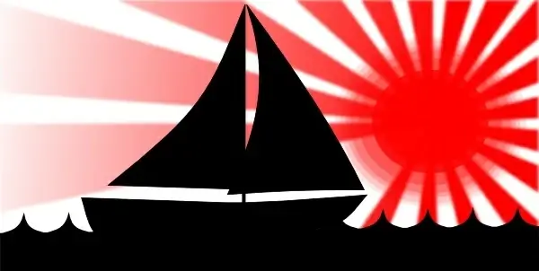 Joe M Sailboat Under Red Sun clip art