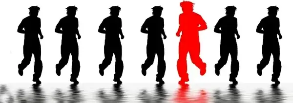 jogging runners silhouettes