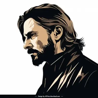 john wick portrait handdrawn cartoon