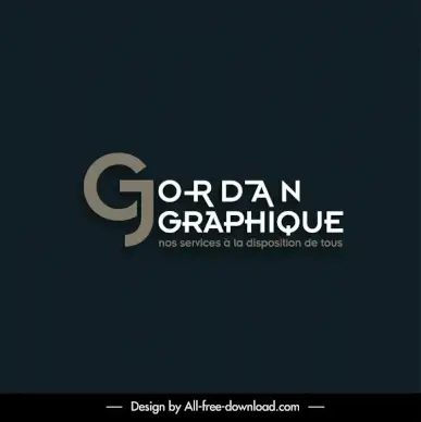 jordan graphique logo template elegant flat contrast texts decor