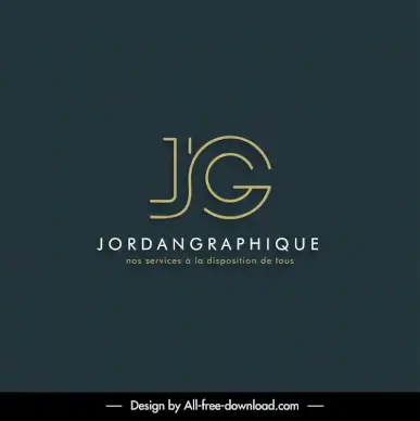 jordan graphique logo template elegant flat modern texts sketch