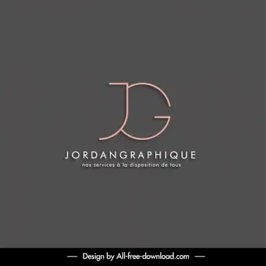 jordan graphique logotype flat simple texts outline