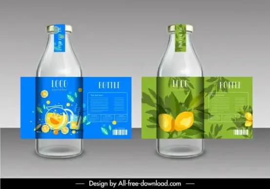 juice labels templates colorful classical decor