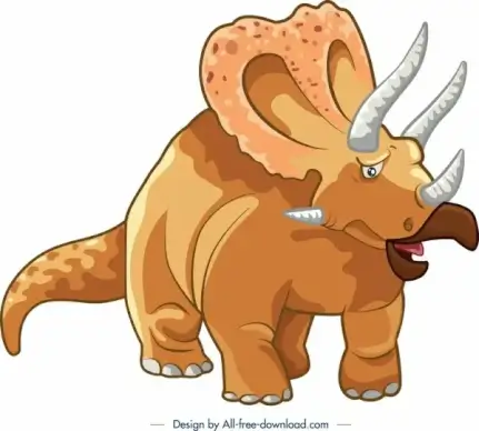 jurassic background triceraptor dinosaur icon colored cartoon design