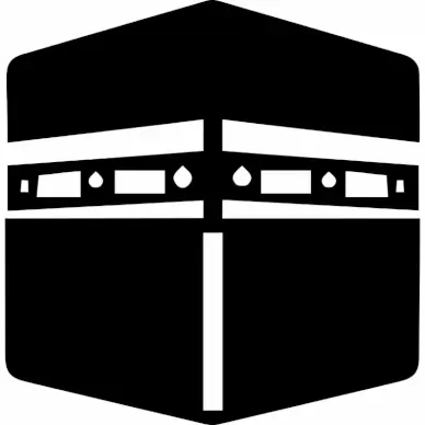 kaaba sign icon 3d  black white sketch
