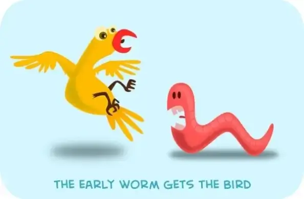 Kablam The Early Worm clip art