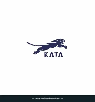 kata logo combined with a lunging tiger attacking gesture dynamic silhouette sketch