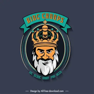 king groups logotype emperor portrait design