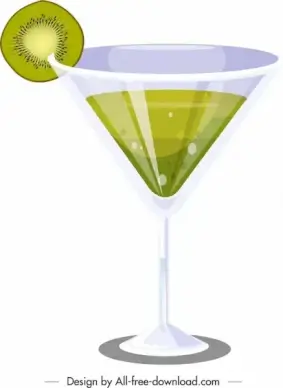 kiwi cocktail advertising shiny green white decor