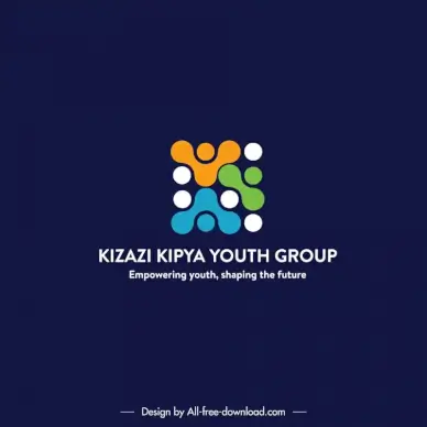 kizazi kipya youth group logotype flat circles layout geometric symmetric decor