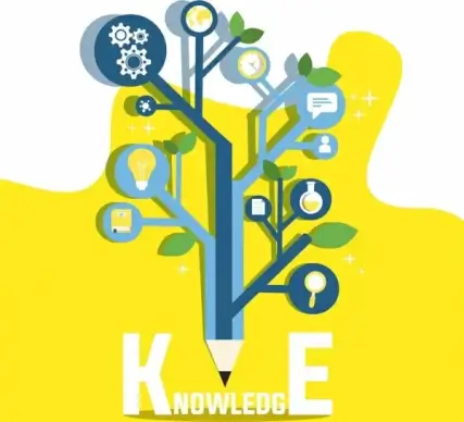 knowledge conceptual background pencil tree education icons