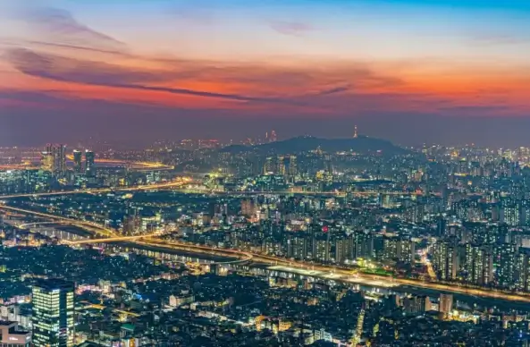 korea city scenery picture elegant modern high view night time 