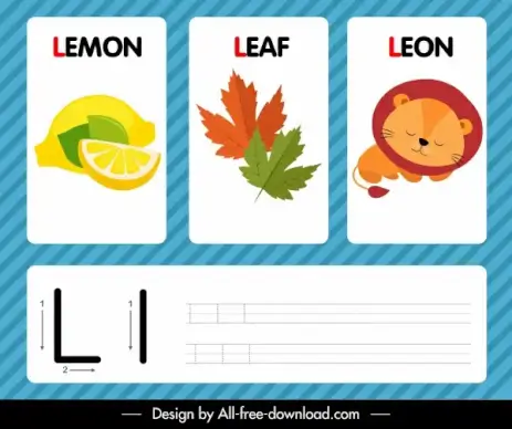 l alphabet studying template lemon leaf lion sketch