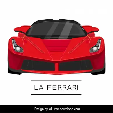 la ferrari car model advertising template modern symmetric front view design