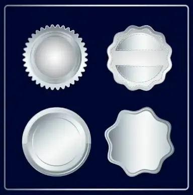 label templates collection various silver shapes