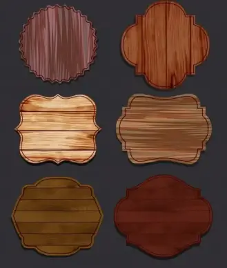labels templates retro wooden design