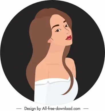 lady portrait avatar template attractive woman sketch