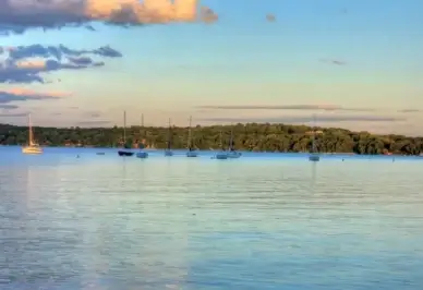 lakescapes at dusk in madison wisconsin