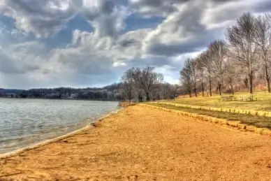 lakeshore early spring at yellowstone lake state park wisconsin