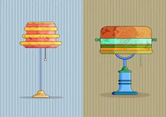 lamp icons colorful classical decor