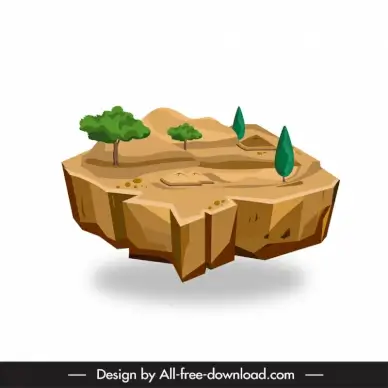 land topography design element 3d outline