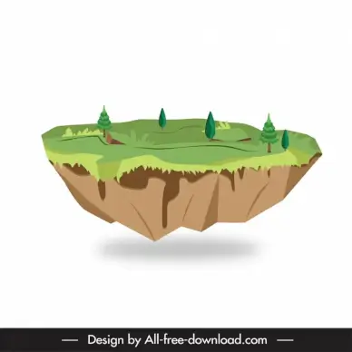 land topography design elements classic 3d outline