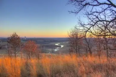 landscape of the river at dusk in madison wisconsin