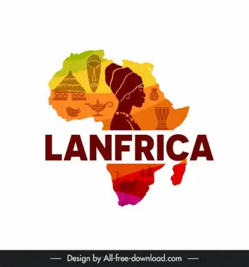 lanfricaicon sign template an african map tribe elements connection