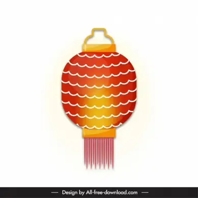lantern decoration icon vertical rounded shape flat sketch