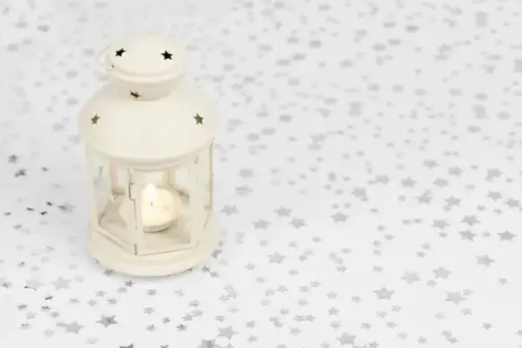 lantern on starry background
