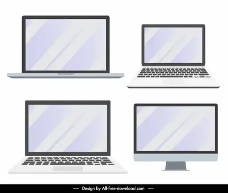 laptop icons modern elegant design 