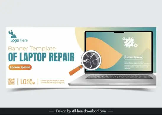  laptop repair banner template modern 3