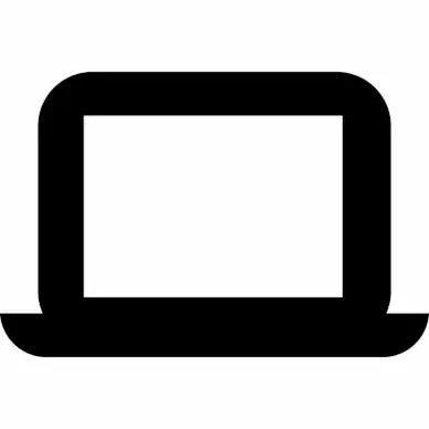 laptop sign icon flat black white contrast geometry outline