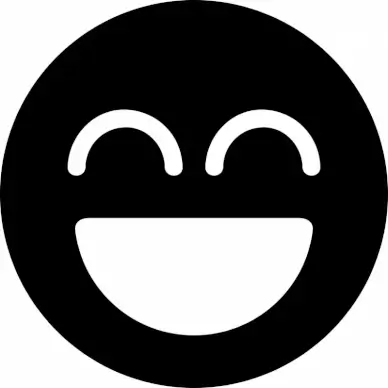 laugh beam emoticon flat contract black white symmetric circle sketch