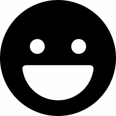 laugh emoticon flat black white contrast circle outline
