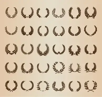 laurel wreaths vector set