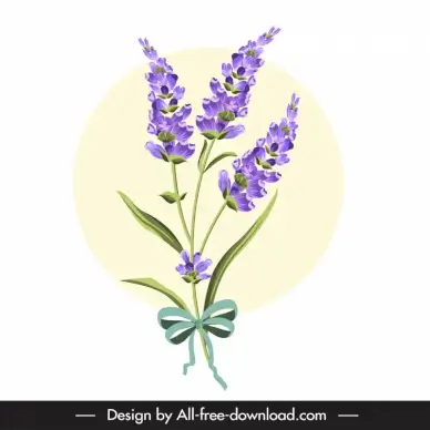 lavender france bouquet icon elegant classic sketch