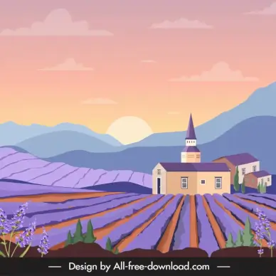 lavender france farm scene backdrop elegant classical design