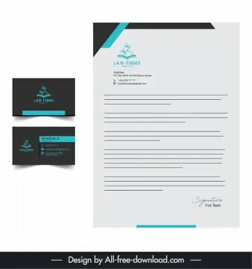 law films letter head template elegant dark contrast