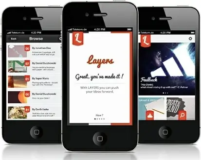 Layers iPhone App Interface PSD