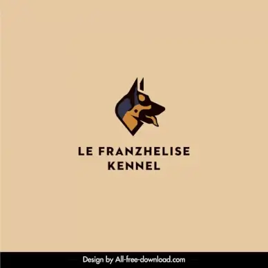le franzhelise kennel logo template flat dog head texts sketch