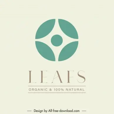 leaf organic store logo template flat classic geometry
