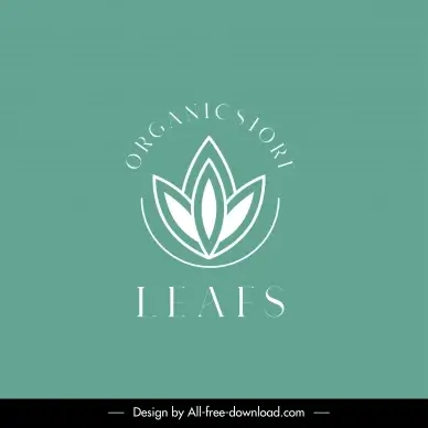 leaf organic store logo template flat symmetry