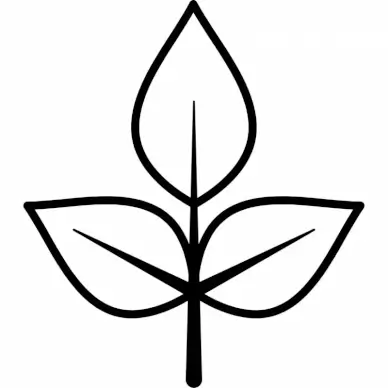 leaf tree icon bw flat symmetric outline
