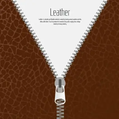 leather clothing background zipper icon flat design