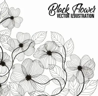 leaves background black white handdrawn sketch