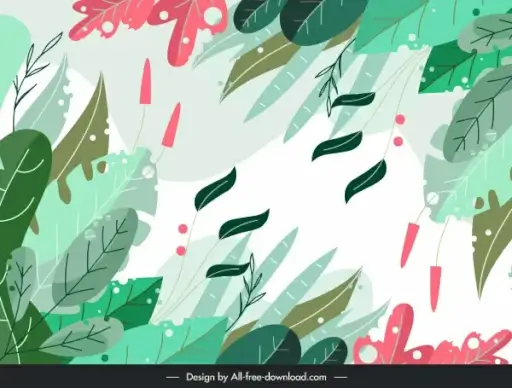 leaves background bright colorful flat design classical design