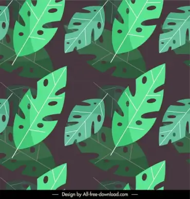 leaves background classical dark green flat design