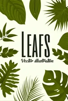 leaves background green icons decor