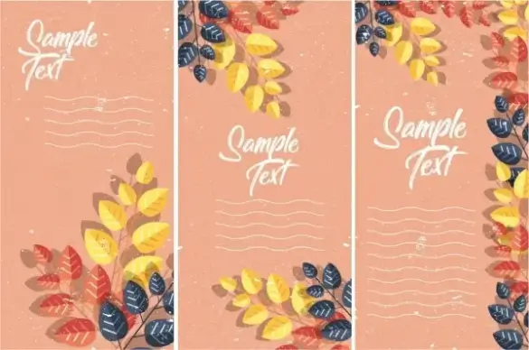 leaves background templates colorful classical decoration